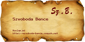 Szvoboda Bence névjegykártya